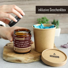 Lustige Duftkerze mit Spruch für Partner | Handgemacht aus Sojawachs | In Geschenkbox | Nachhaltiges Valentinsgeschenk | Ehe Mann, Freund, Frau, Freundin, Verlobte, Jahrestag |Lebkuchen