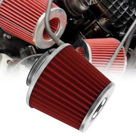 RYANSTAR RACING 70mm 2.75" High Flow Round Tapered Cone Cool Air Filter Cleaner with Top Filter Design Short 154mm Tall