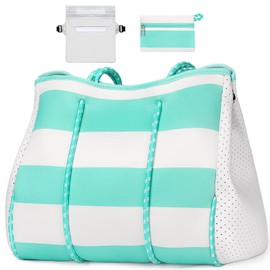 IBFUN Neoprene Tote Bag - Large Beach Bags for Women with Waterproof Fanny Pack Multipurpose Neoprene Beach Tote with Inner Zipper Pocket for Pool Swimming Sports