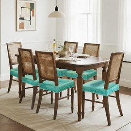 JQinHome Waterproof Dining Chair Seat Covers Set of 2 | Soft Removable Washable Chair Covers for Dining Room,Rear Gap Hook-and-Loop| Elastic Non-Slip, Full Rear Coverage | Gradient Green