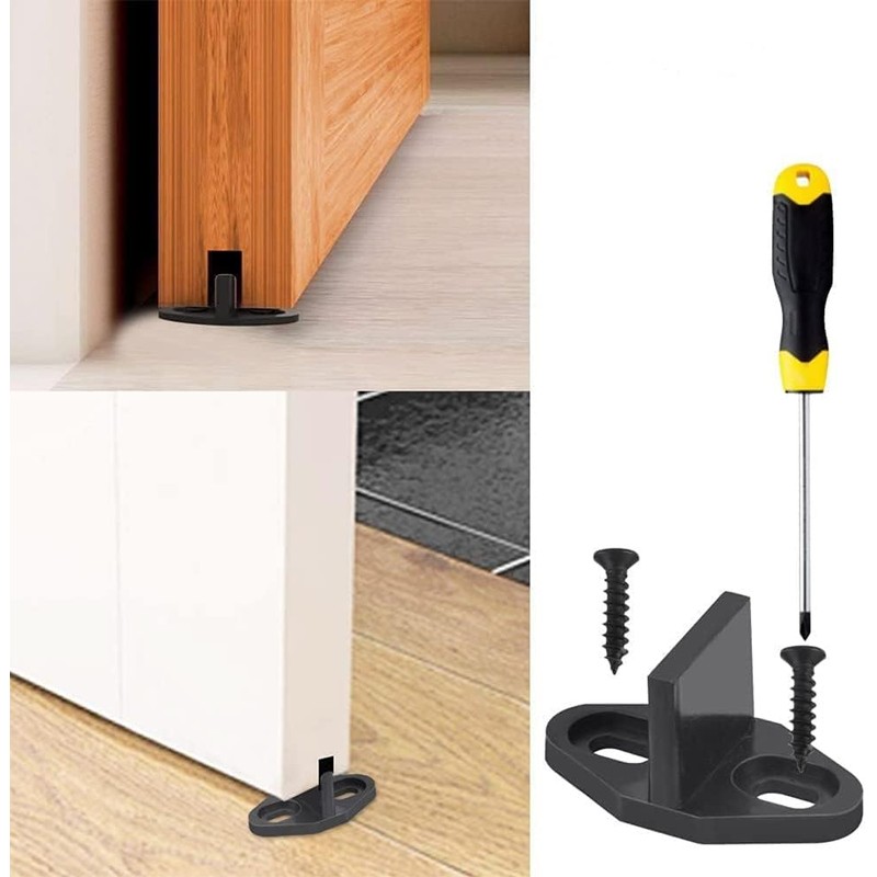 Black Coated Plastic Barn Door Floor Guide Barn Door Hardware