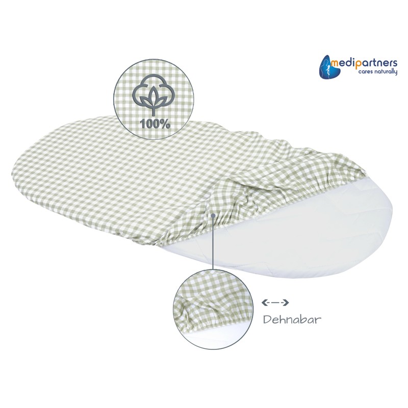 Medi Partners Fitted Sheet Pram 86 x 40 cm 100%