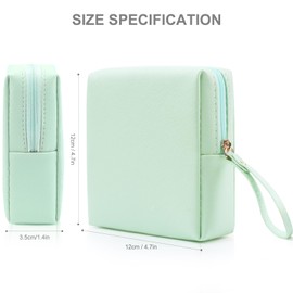 Teircno Sanitary Napkin Period bag for Teen Girls, Sanitary Napkin Storage Bag, PU Leather Sanitary Pad Bags Pounch, Portable Tampons Zipper Organizer Bag with Handle for School Girls