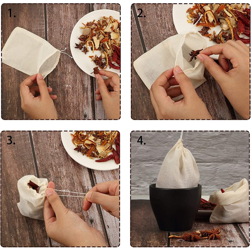 WEEMAGIC 30 Pieces Spice Bags for Cooking Cheesecloth Bags for
