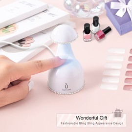 Kepma UV Led Nail Lamp Mini Smart Touch uv Light for Nails Tips Gel Glue Gel Nail Polish Polygel Gel x Nail Glue (White)