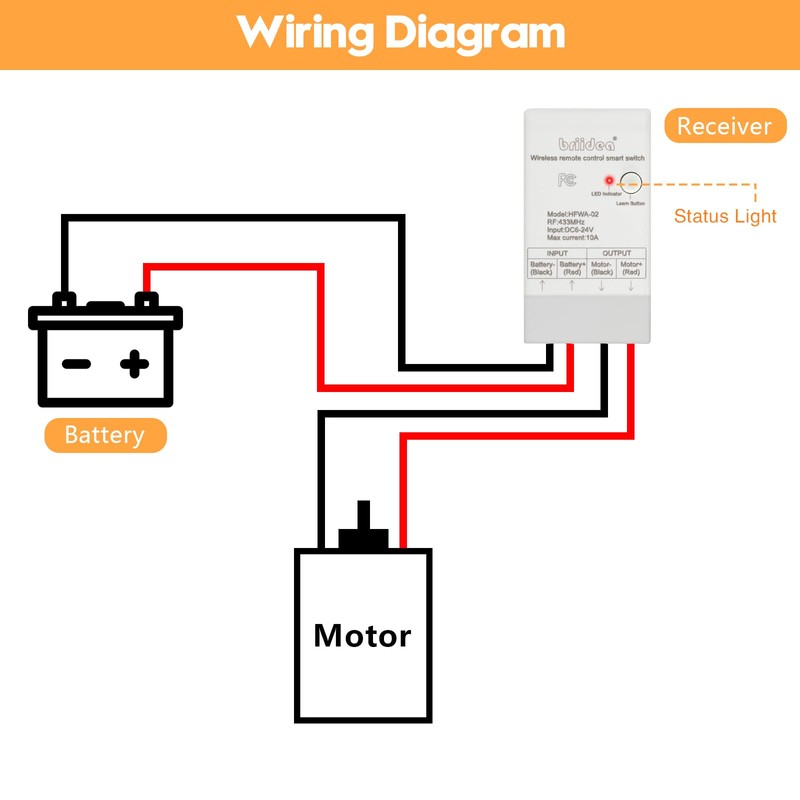 Briidea Feeder Activator Remote Control – Compatible with 6-24VDC Feeders,