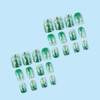 Square Fake Nails Short Press On Nails Leaf Glitter With