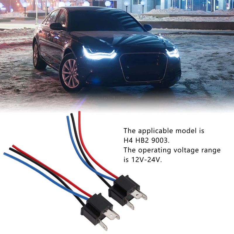 H4 Connector Headlight Holder, 2 Pieces H4 Plug Socket Connection