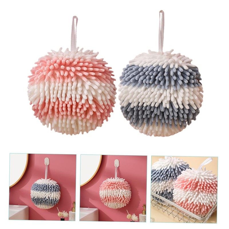 LABRIMP 2pcs Chenille Hand Towels Absorbent Fast Drying Towels with