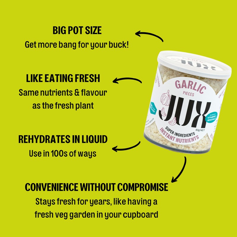 JUX Freeze-Dried Garlic 2-Pack Bundle | 100% Natural & Nutrient-Rich
