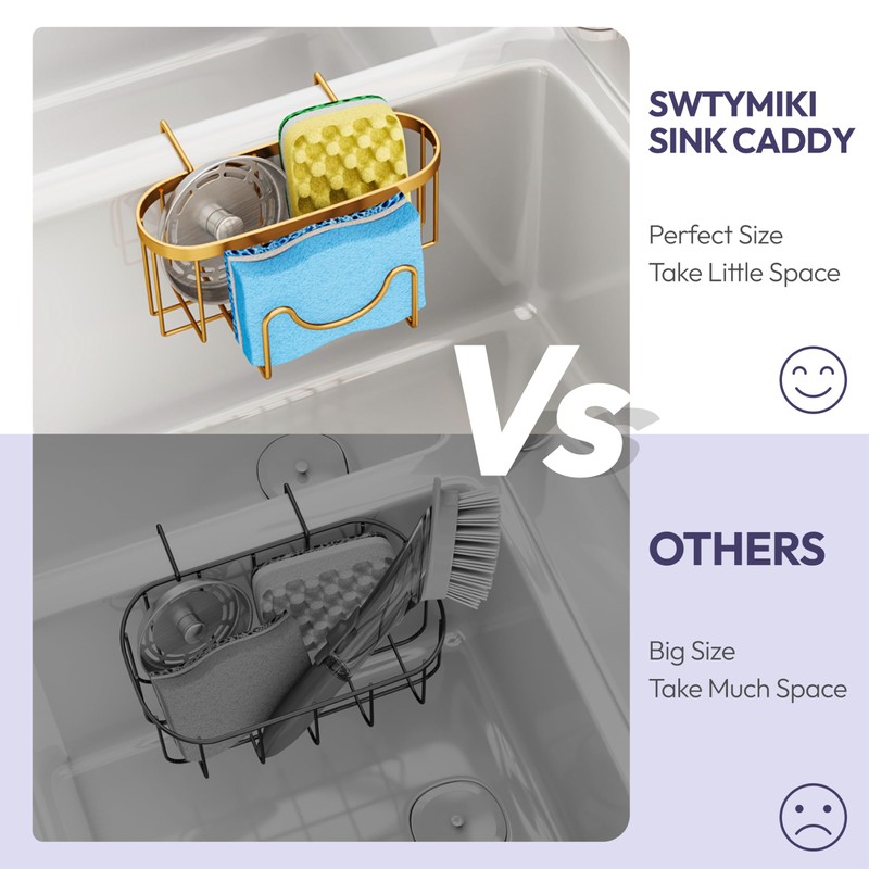 SWTYMIKI Sponge Holder for Kitchen Sink - Movable Kitchen Sink