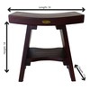 Decoteak 18 Inch Serenityy Waterproof Teak Wood Shower Bench Stool