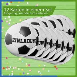 VOSVOLO Football Invitation Cards Children's Birthday | Set of 12 Birthday Invitations | Children's Birthday Invitation Cards for Boys & Girls | Children's Football Theme Party |