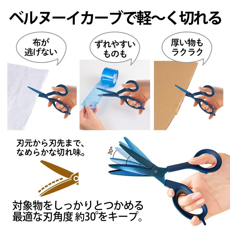 Plus 35-725 Scissors Fit Cut Curve, Premium Titanium, Asymmetrical, Non-sticky,