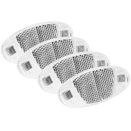 Aluscota STVZO Bicycle Spoke Reflectors - 8 cm Reflectors Bicycle Spokes Black White Reinforced Spokes Cat Eyes Bicycle Reflectors with Steel Clips for MTB Road Bike (B White/4 Pieces)