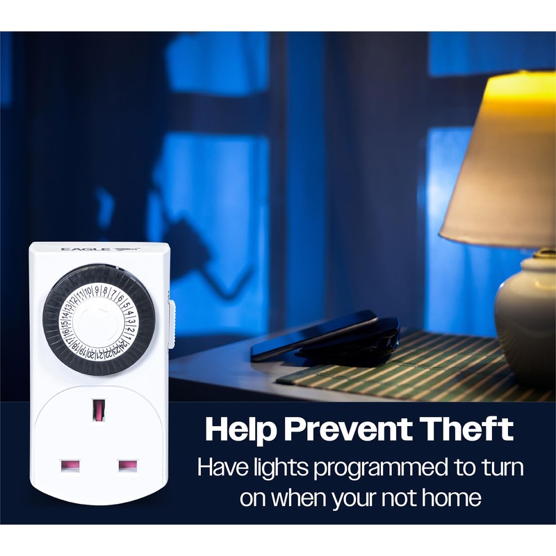 Eagle 24 Hour Segment Energy Saving Plug in 230V 13A