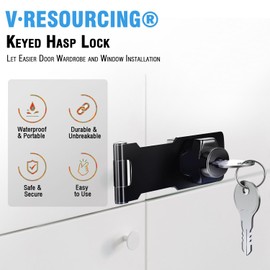 2 Packs 3 inch Keyed Hasp Locks,Twist Knob Keyed Locking Hasp for Small Doors, Drawer, Cabinets and More, Hasp Lock Catch Latch Safety Lock Door Lock with Keys