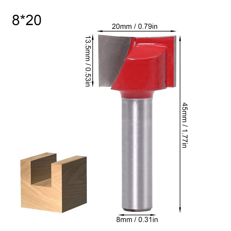 6-Piece Floor Cleaning Cutter Set 8 mm Shank Planer Cutter
