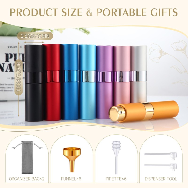 Honeydak 16 Pack 8 ml Refillable Perfume Atomizer Mini Refillable