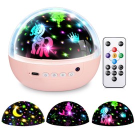 COOLNIGHT Kids Night Light Projector, Remote+3 Timer Unicorn Night Light for Kids,3 Film&93 Effect Toddler Night Light Kids Projector,3 Lightness Nightlight for Kids Room,360° Rotate Baby Night Light