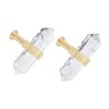 mookaitedecor Set of 2 Rock Quartz Double Crystal Points Drawer