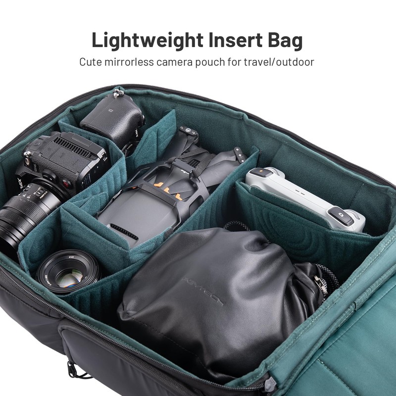 PGYTECH OneGo Drawstring Small Camera Bag, Leather Soft Camera Pouch