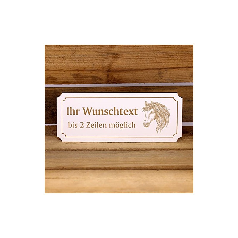 Engraved Andalusian Horse and Desired Text Door Sign 19 x