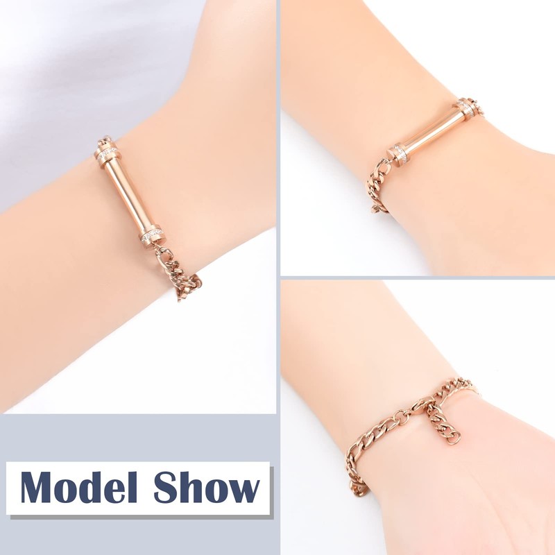Minicremation Cylinder Cremation Urn Bracelet for Ashes Stainless Steel Memorial