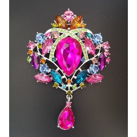 GFM® Large Crystal Brooch Pin for Valentine's Day, Mother's Day, Christmas, Birthday (BRCH), Metal