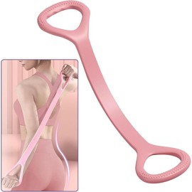 8-Shaped Resistance Belt, arm Back and Shoulder Exerciser, Tension Belt, Elastic Rope, Elastic Fitness Belt, Hand Stretcher, Yoga Pilates Belt, arm Exerciser for Stretching Physical Therapy calisthenics tool resistance  bands upper body - Colour: pink