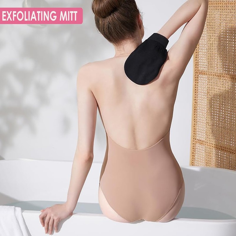 Exfoliating Gloves, Bath SPA Exfoliating Mitts Body Scrubber for Removing