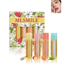 Lip Balm 5 g x 4 Pieces Lip Balm Gift Sets, Long-Lasting Moisturising Lip Care for Dry Cracked Lips, Moisturising & Nourishing Nourishing Lipstick Set for Men and Women