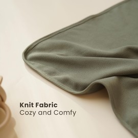 Konssy Knit Baby Blanket 2 Pack, Soft Ribbed Swaddle Receiving Blankets for Boys & Girls, Lightweight Cozy Warm Crib Blanket for Newborns, Infants, & Toddlers, 33x42 Inch