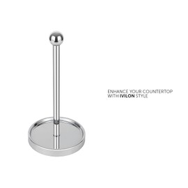 Ivilon Countertop Paper Towel Holder - Modern Sleek Ball Minimalist Design - Color Chrome