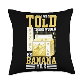 Banana Milk Shake Korean Flavor Japanese Vegan Drink Throw Pillow
