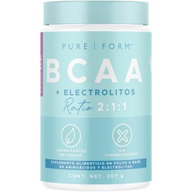 Pure Form BCAA  Electrolitos  BCAA Suplemento en polvo con Electrolitos y Aminoácidos Esenciales de Cadena Ramificada para Rehidratacion Saludable