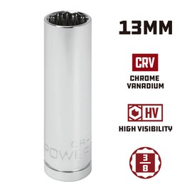 Alltrade 940063 3/8" Dr. 13mm 12Pt deep Socket