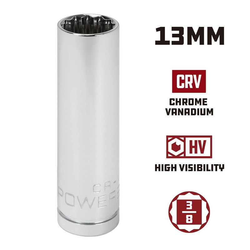 Alltrade 940063 3/8" Dr. 13mm 12Pt deep Socket