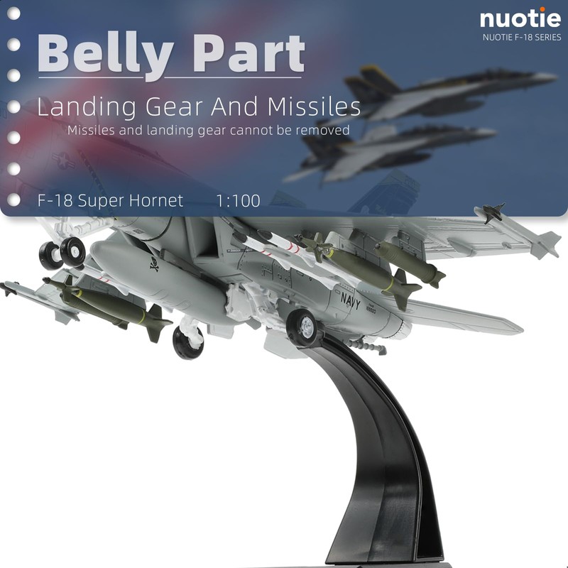 NUOTIE 1/100 F/A-18 Super Hornet Diecast Metal Fighter Jet Model