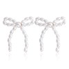 Bow Earrings for Women Sparkling Zircon Bow Tassel Earrings Ribbon