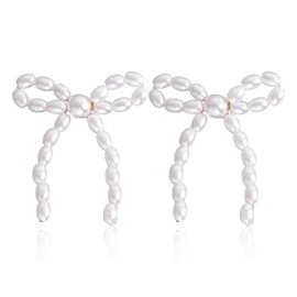 Bow Earrings for Women Sparkling Zircon Bow Tassel Earrings Ribbon Bowknot Earrings Christmas Bow Earrings for Christmas Gifts Stocking Stuffers