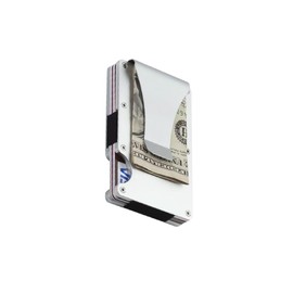 Everwish Creations Minimalist Wallet for Men & Women with Metal Money Clip or Cash Strap - RFID Blocking Metal Wallet for Men - Scratch Resistant Slim Card Holder Wallet - Front Pocket Wallet for Men