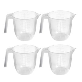 Wham 1Lt Clear Plastic Reusable Measuring Jug (Set of 4)