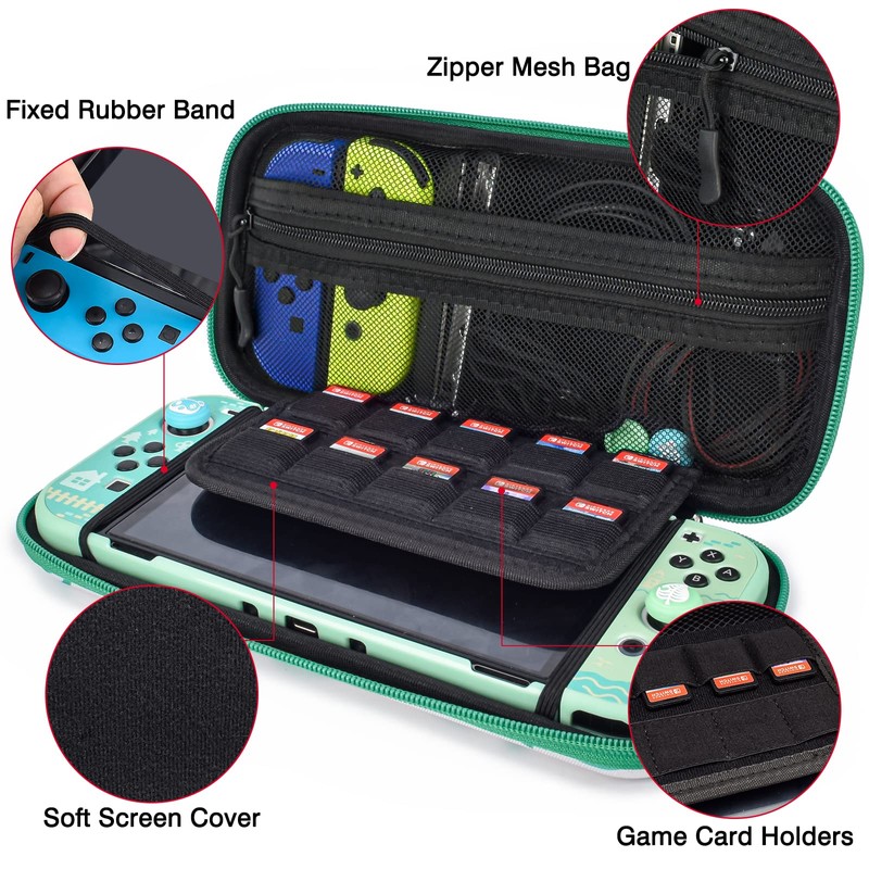 DLseego Animal Crossing Switch/Switch OLED Carrying Case Protective Hard Shell