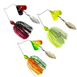 SEDGMO Pond Magic Water Spinner-Bait Bass Fishing Lure Spinner Baits Kit Bass Rooster Tail Fishing Lures Fishing Bait for Freshwater & Saltwater (Orange Green Light Green red 1/2oz)
