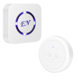 EverNary Dog Door Bell, Wireless Dog Doorbells for Potty Training,Doggie Door Bell with Waterproof Touch Button, Dog Bells to Go Outside Included 1 Receiver and 1 Transmitter, White