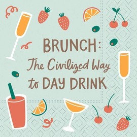 DESIGN DESIGN The Civilized Way To Day Drink Beverage Napkin, Party Supplies