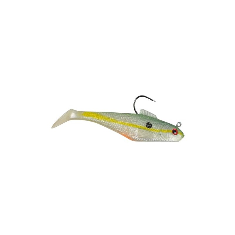Berkley PowerBait Pre-Rigged Swim Shad Fishing Bait, Chartreuse Shad, 4in