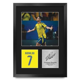HWC Trading Cristiano Ronaldo Al-Nassr Gifts Printed Signed Autograph Picture for Football Fans and Supporters - A3 Portrait Framed