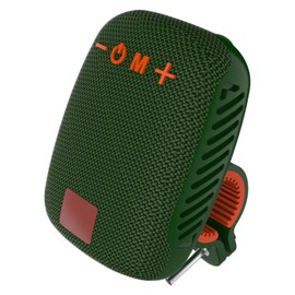Denash Fahrrad-Lautsprecher, IPX5 Wasserdicht, über USB Wiederaufladbar, FM-Radio, Tragbarer Lenkerlautsprecher mit Speicherkartensteckplatz, Zum Radfahren (dunkelgrün)